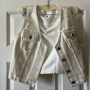 Levi's White Denim Vest